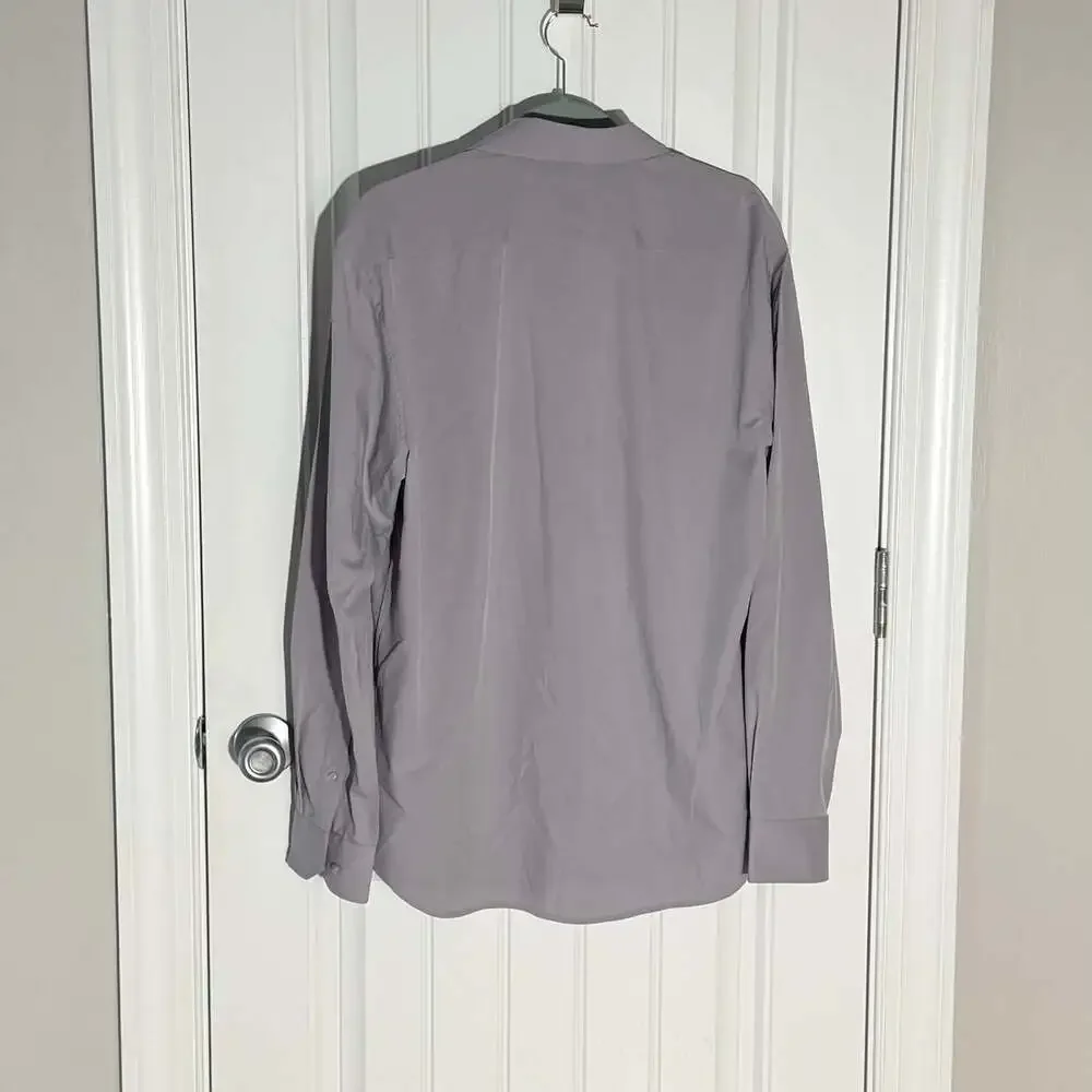 Four Way Stretch Men's Grey Button-Up Shirt - Size L - Picture 3 of 3